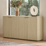 Modern Curved Wood Cabinet with Elegant Storage Solution