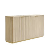 Modern Curved Wood Cabinet with Elegant Storage Solution