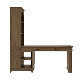Derrus Electric Adjustable Standing Desk with Bookcase and LED Lighting