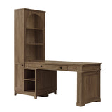 Derrus Electric Adjustable Standing Desk with Bookcase and LED Lighting