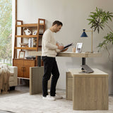 Veritas 360-Degree Rotating Desk Electric Adjustable Standing Desk with Flip-Top Lid