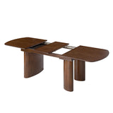 7-Piece Modern Trace-free Extendable Dining Table with Mid-Century Rattan Chairs Set(Optional Types)