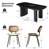 7-Piece Modern Trace-free Extendable Dining Table with Mid-Century Rattan Chairs Set(Optional Types)