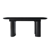 7-Piece Modern Trace-free Extendable Dining Table with Mid-Century Rattan Chairs Set(Optional Types)