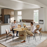 American Modern Fluted Extendable Dining Table  and Chairs & Storage Cabinet Sets (Optional Types)