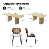 American Modern Fluted Extendable Dining Table  and Chairs & Storage Cabinet Sets (Optional Types)