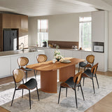 American Modern Fluted Extendable Dining Table  and Chairs & Storage Cabinet Sets (Optional Types)