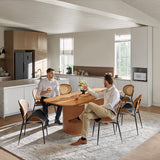 American Modern Fluted Extendable Dining Table  and Chairs & Storage Cabinet Sets (Optional Types)