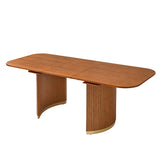 American Modern Fluted Extendable Dining Table  and Chairs & Storage Cabinet Sets (Optional Types)
