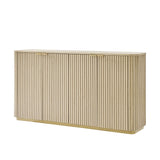 American Modern Fluted Extendable Dining Table  and Chairs & Storage Cabinet Sets (Optional Types)