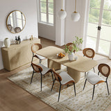 American Modern Fluted Extendable Dining Table  and Chairs & Storage Cabinet Sets (Optional Types)