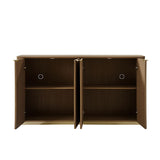 American Modern Fluted Extendable Dining Table  and Chairs & Storage Cabinet Sets (Optional Types)