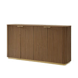 American Modern Fluted Extendable Dining Table  and Chairs & Storage Cabinet Sets (Optional Types)