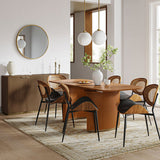 American Modern Fluted Extendable Dining Table  and Chairs & Storage Cabinet Sets (Optional Types)