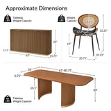 American Modern Fluted Extendable Dining Table  and Chairs & Storage Cabinet Sets (Optional Types)