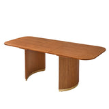 American Modern Fluted Extendable Dining Table  and Chairs & Storage Cabinet Sets (Optional Types)