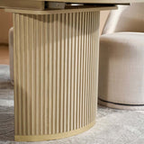 American Modern Fluted Extendable Dining Table  and Chairs & Storage Cabinet Sets (Optional Types)