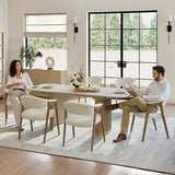 American Modern Fluted Extendable Dining Table  and Chairs & Storage Cabinet Sets (Optional Types)