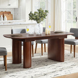 7-Piece Modern Trace-free Extendable Dining Table with Mid-Century Rattan Chairs Set(Optional Types)