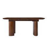 7-Piece Modern Trace-free Extendable Dining Table with Mid-Century Rattan Chairs Set(Optional Types)