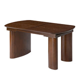 7-Piece Modern Trace-free Extendable Dining Table with Mid-Century Rattan Chairs Set(Optional Types)