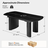 7-Piece Modern Trace-free Extendable Dining Table with Mid-Century Rattan Chairs Set(Optional Types)