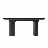 7-Piece Modern Trace-free Extendable Dining Table with Mid-Century Rattan Chairs Set(Optional Types)