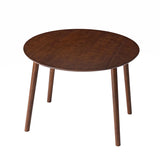 5-Piece 42"Versatile Transitional Round Dining Table with Rattan Charis Set for Seats 2-4 People