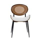 Flora Curved Wood Backrest Faux Leather Upholstery Cushion Comfortable Dining Chair (Optional Types)