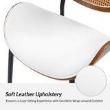 Flora Curved Wood Backrest Faux Leather Upholstery Cushion Comfortable Dining Chair (Optional Types)