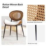 Flora Curved Wood Backrest Faux Leather Upholstery Cushion Comfortable Dining Chair (Optional Types)