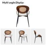 Flora Curved Wood Backrest Faux Leather Upholstery Cushion Comfortable Dining Chair (Optional Types)