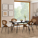 Flora Curved Wood Backrest Faux Leather Upholstery Cushion Comfortable Dining Chair (Optional Types)
