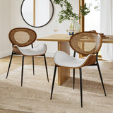 Flora Curved Wood Backrest Faux Leather Upholstery Cushion Comfortable Dining Chair (Optional Types)