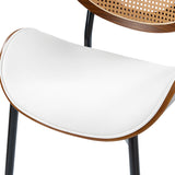 Flora Curved Wood Backrest Faux Leather Upholstery Cushion Comfortable Dining Chair (Optional Types)
