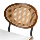 Flora Curved Wood Backrest Faux Leather Upholstery Cushion Comfortable Dining Chair (Optional Types)