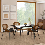 Flora Curved Wood Backrest Faux Leather Upholstery Cushion Comfortable Dining Chair (Optional Types)