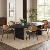 Flora Curved Wood Backrest Faux Leather Upholstery Cushion Comfortable Dining Chair (Optional Types)