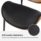 Flora Curved Wood Backrest Faux Leather Upholstery Cushion Comfortable Dining Chair (Optional Types)
