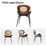 Flora Curved Wood Backrest Faux Leather Upholstery Cushion Comfortable Dining Chair (Optional Types)