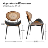Flora Curved Wood Backrest Faux Leather Upholstery Cushion Comfortable Dining Chair (Optional Types)