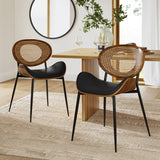Flora Curved Wood Backrest Faux Leather Upholstery Cushion Comfortable Dining Chair (Optional Types)