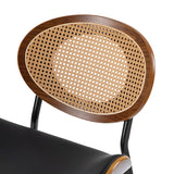 Flora Curved Wood Backrest Faux Leather Upholstery Cushion Comfortable Dining Chair (Optional Types)