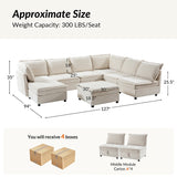 Harmetrix 8-Seater Soft Sectional Couch with Storage