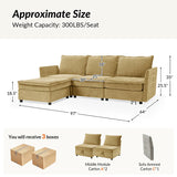 Harmetrix Oversized Soft Sectional Couch with Storage