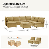 Harmetrix 8-Seater Soft Sectional Couch with Storage