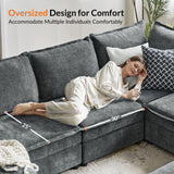 Harmetrix 8-Seater Soft Sectional Couch with Storage