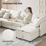 Harmetrix 8-Seater Soft Sectional Couch with Storage