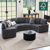 Aeris 138" Modern Curved Sectional Couch & Sofa With Curved Aesthetic