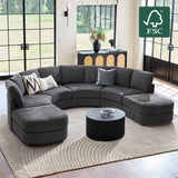 Aeris 138" Modern Curved Sectional Couch & Sofa With Curved Aesthetic